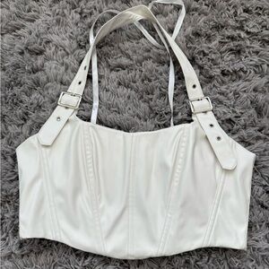 White leather corset